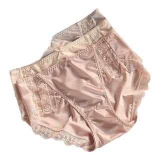 芬腾3条内裤女士蕾丝夏季中腰夏季薄款少女风性感高级感三角短裤头 粉色+肤色+灰色， 3条 M