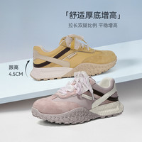 百思图2025春季时尚复古户外运动阿甘鞋厚底女休闲鞋D3038AM5 米蓝 34