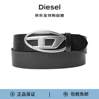 DIESEL 迪赛 夏季 OVAL-D LOGO 皮带腰带 X08516 PR666 T8013黑色 90cm 宽4CM