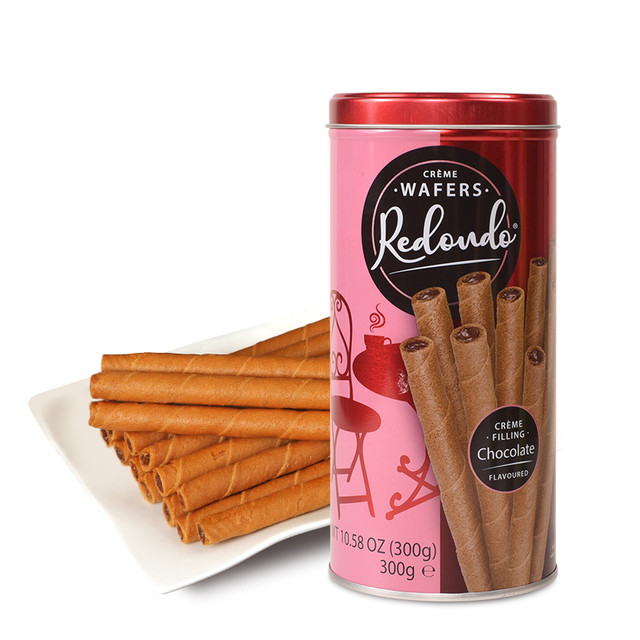 Redondo 瑞丹多印尼进口威化卷心酥巧克力榛子味饼干香草绿茶零食