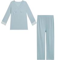 爱慕新中式家居服分身套装柔软亲肤无扣睡眠睡衣女春秋AM468772