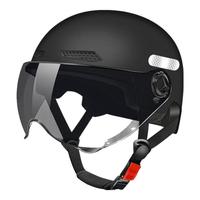 戈凡3C认证成人男士电动车头盔儿童骑行帽四季通用电瓶摩托车冬季 325亚黑色【5挡加厚】茶色长镜