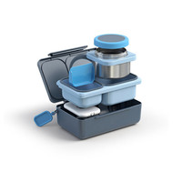 OmieBox 儿童保温餐盒304不锈钢保温饭盒 学生上班族便当盒户外餐盒 灰色