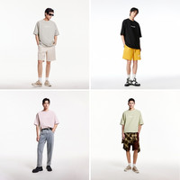 杰克琼斯男士短袖T恤男装2025年夏季重磅纯棉宽松打底衫刺绣 190/108A/XXL E40黑色（水浆印）