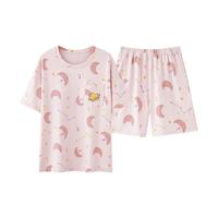 顶瓜瓜睡衣女纯棉春夏季短袖短裤薄款全棉大码宽松女士家居服套装