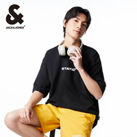 杰克琼斯男士短袖T恤男装2025年夏季重磅纯棉宽松打底衫刺绣 165/88A/XS 073C64青褐石色