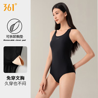 361°361泳衣女款2025年游泳馆莱卡连体三角竞速运动训练泳装 L 经典黑