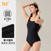 361°361泳衣女款2025年游泳馆莱卡连体三角竞速运动训练泳装 M 经典黑