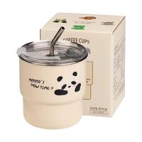 摩登主妇mototo咖啡杯外带不锈钢杯子家用吸管杯办公室水杯马克杯