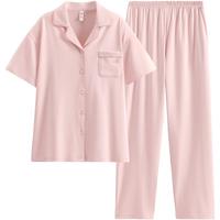 芬腾睡衣纯棉夏季薄款短袖女套装宽松休闲男士青年全棉家居服