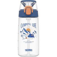 THERMOS 膳魔师 儿童夏季水杯郊游出行杯带刻度夏吸管杯露营系列 2023年新品 蓝色(隐藏提手)550ml