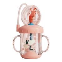 伊斯卡尔（EASYCare） 鲸鱼喷水杯儿童水杯夏吸管学饮趣味风车潜水杯宝宝爱上喝水 【学霸男孩】350ml