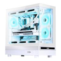  SAMA/先马 270°全景 ATX电脑主机箱+双面玻璃+360水冷+9风扇位+427mm长显卡+U2+U3  白色