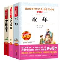 全套3册 爱的教育 小英雄雨来 童年书高尔基完整版 六年级快乐读书吧阅读书籍小六年级上册课外书 搭配人教版课本阅读