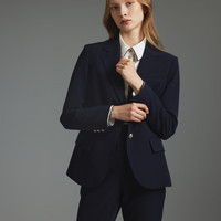 SCOFIELD女装翻领通勤收腰西装外套简约商务西服春秋季 藏青色（半裙） XS 155