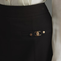 SCOFIELD女装翻领通勤收腰西装外套简约商务西服春秋季 黑色（半裙） S 160