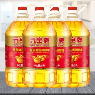 元宝食用调和油5L*4桶装食用调和油家用商用炒菜优选整箱