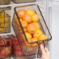 家爵士冰箱食物收纳盒保鲜盒食品级鸡蛋水果冷冻厨房整理储物盒 【6个装25.5*13.4*13.3】-大号 食品级PET材质【10年用不坏】