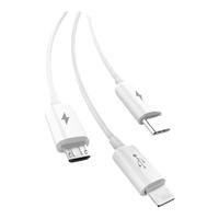 PISEN/品胜 AP07-1200 三合一 数据线 Micro USB,Type-C,Apple Lightning HDMI,Type-C,micro 白色 3