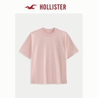 HOLLISTER 美式25夏重磅基础款棉质短袖T恤男装324-5100 浅粉色