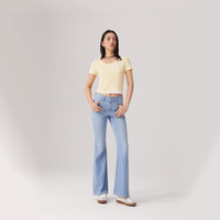 Levi's李维斯25年春季女士针织休闲短袖T恤003SL 黑绿 S