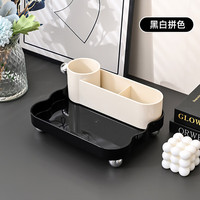 双庆家居 桌面收纳盒 办公桌杂物收纳置物架 黑白双色