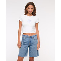 ABERCROMBIE & FITCH女装25夏季美式复古baggy风宽松五分裤牛仔短裤KI149-5122 蓝色 24 R(160/60A)标准版