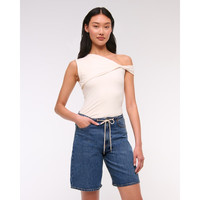 ABERCROMBIE & FITCH女装25夏季美式复古baggy风宽松五分裤牛仔短裤KI149-5122 深蓝色 25 R(160/66A)标准版