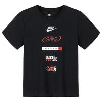 NIKE 耐克男童短袖T恤2025夏季轻薄柔软撞色logo儿童抗皱上衣 110/52