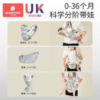 科巢婴儿腰凳多功能坐凳孩子抱娃前后两用式宝宝背带轻便四季 莱茵绿-可前抱后背可拆+口水巾*1