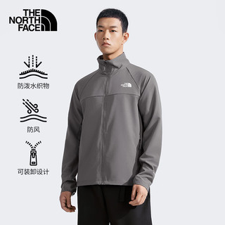  THE NORTH FACE/北面 防风防泼水 男士软壳外套  灰色/OUZ S