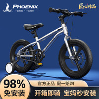 凤凰儿童自行车儿童山地车小孩单车带辅助轮3-6-10-12岁小中大童 乌梅紫丨单速辐条轮+双碟刹+礼包 20寸