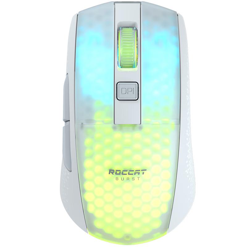 ROCCAT 冰豹 BURST 无线精英版 2.4G蓝牙 多摸无线鼠标 19000DPI 白色