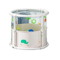 纽备丽提 儿童游泳桶婴儿0-3岁洗澡桶透明泡澡桶可折叠可视浴桶宝宝游泳池