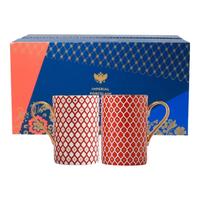 Lomonosov俄皇茶具STAR马克杯水杯对杯骨瓷高颜值瓷器 红色马克杯 AB款对杯