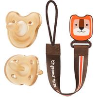 thyseed 世喜 DN01 日用安抚奶嘴+夜用安抚奶嘴+防掉链 2只装 0-3月