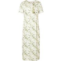 红袖奥莱夏季女装国风流苏盘扣圆领套头连衣裙 绿花602 M