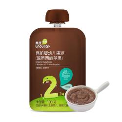 英氏 有机果泥 2阶 蓝莓西梅苹果味 100g