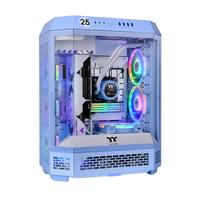 Thermaltake(Tt)The Tower 600 海景房机箱 电脑主机(MATX主板/支持背插/支持420水冷/4090显卡/水平横躺) 绣球花蓝