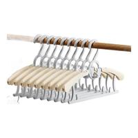 英氏 婴儿晾衣架宝宝儿童衣撑家用可伸缩多功能新生儿小孩挂衣 10个装