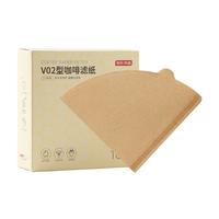 京东京造 V02型手冲咖啡滤纸100只 滴漏式V型滤杯1-4人份大号原木色滤纸