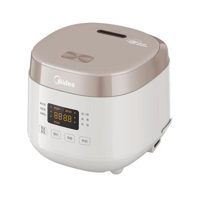 美的 MB-RC201S 0涂层不锈钢内胆 奶杏白 2L 电饭煲