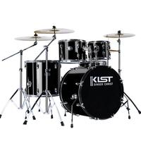 库里斯特（KLST）架子鼓成人初学者儿童练习演奏专业考级爵士鼓打击乐器 专业版五鼓四镲亮黑色+大礼包