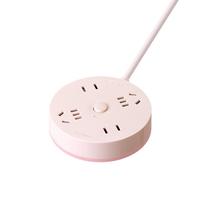 BULL 公牛 GN-R2220 小圆盘插座 二位五孔+二位二孔插座 茱萸粉 1.8m