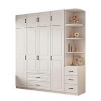 旺府美居【包安装】衣柜卧室平开门欧式简易实木质家用多门收纳储物大衣橱 长140高180深50主柜【四门】
