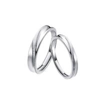 Fanci范琦鞠婧祎同款 环绕戒指可调节银饰素圈对戒
