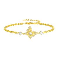 周大生 星光蝴蝶纯银手链女款轻奢小众精致手饰闺蜜 星光蝴蝶手链