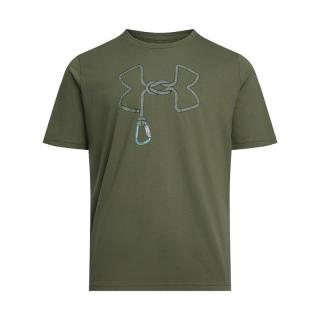 安德玛（UNDERARMOUR）春夏Outdoor男子印花户外运动短袖T恤送爸爸1390223幽绿色390 M