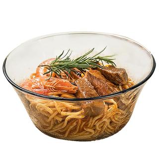 青苹果北欧茶色玻璃碗大号沙拉碗1只面碗甜品碗饭碗加厚泡面碗