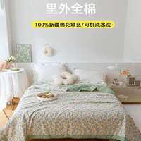 洁丽雅全棉夏凉被空调被春秋被夏被纯棉花棉被夏季被子被芯可机洗